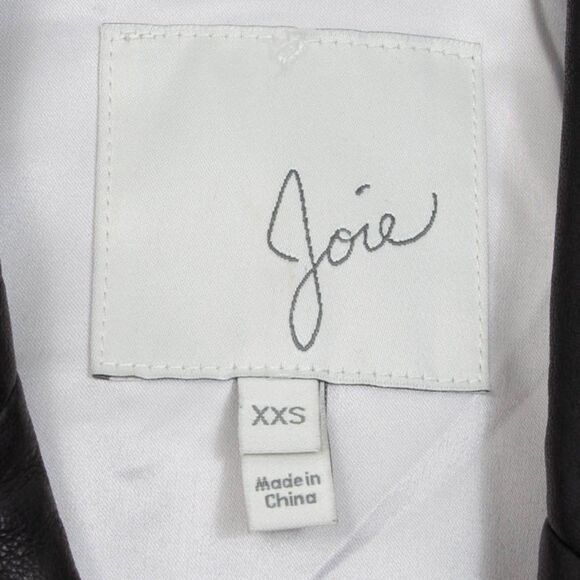 Joie Necia Lamb Leather Cropped Puff Sleeve Moto Biker Jacket Womens Size XXS - Picture 4 of 8